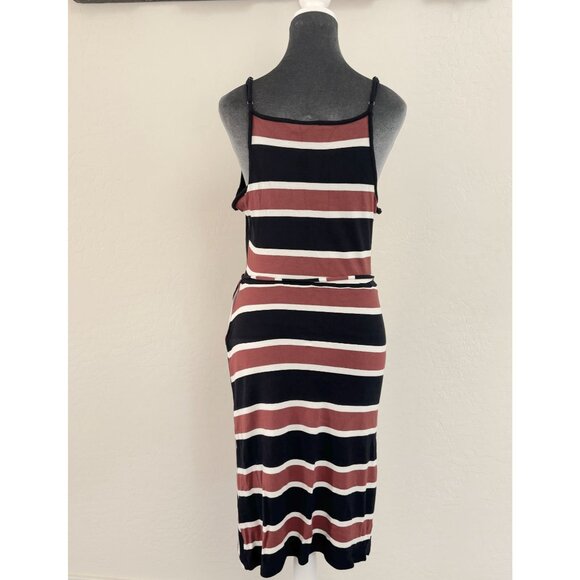 41 Hawthorn Annora Faux Wrap Jersey Dress - Navy/Orange - Size XS - Picture 2 of 6